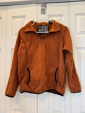 Kids' Orange Quarter-Zip Fleece Jacket